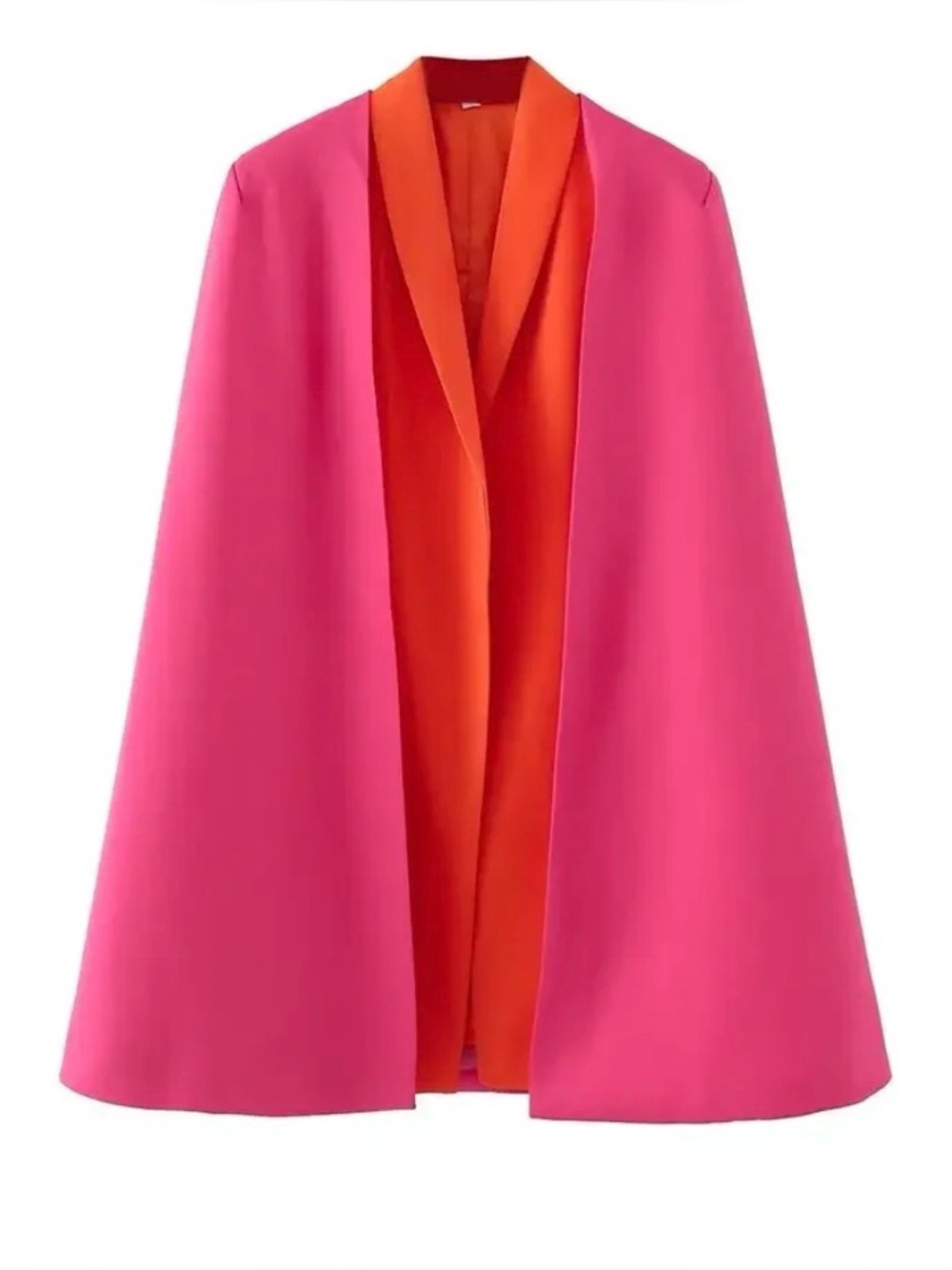 Pink and Orange Open Cape Coat by Sunday Up size sm